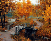 Без бренда «Коробка 20 шт: Осенний парк с мостом» в Махачкала