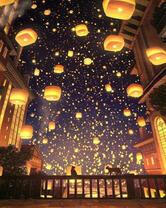 Ночной парад китайских фонариков