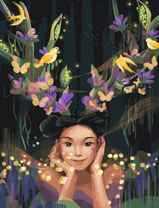 Без бренда «Темноглазая девчонка с цветами и птицами в волосах» в Махачкала в интернет-магазине  Без бренда «Темноглазая девчонка с цветами и птицами в волосах» в Махачкала