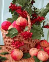 Без бренда «Плетёная корзина с калиной и яблоками» в Махачкала