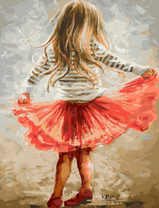 Маленькая девочка в красной юбке