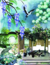 Без бренда «Сад с беседкой, цветами и птицей» в Махачкала в интернет-магазине  Без бренда «Сад с беседкой, цветами и птицей» в Махачкала