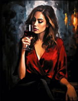 Без бренда «Девушка в красном платье с бокалом вина» в Махачкала