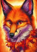 Без бренда «Хитрая лиса с осенним венком» в Махачкала в интернет-магазине  Без бренда «Хитрая лиса с осенним венком» в Махачкала